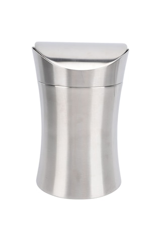 Padalink 304 Paslanmaz Çelik Masaüstü Çöp Kutusu, Sallanabilir Kapaklı Ev Ofis Banyo Odor Engelleme Küçük Çöp Sepeti