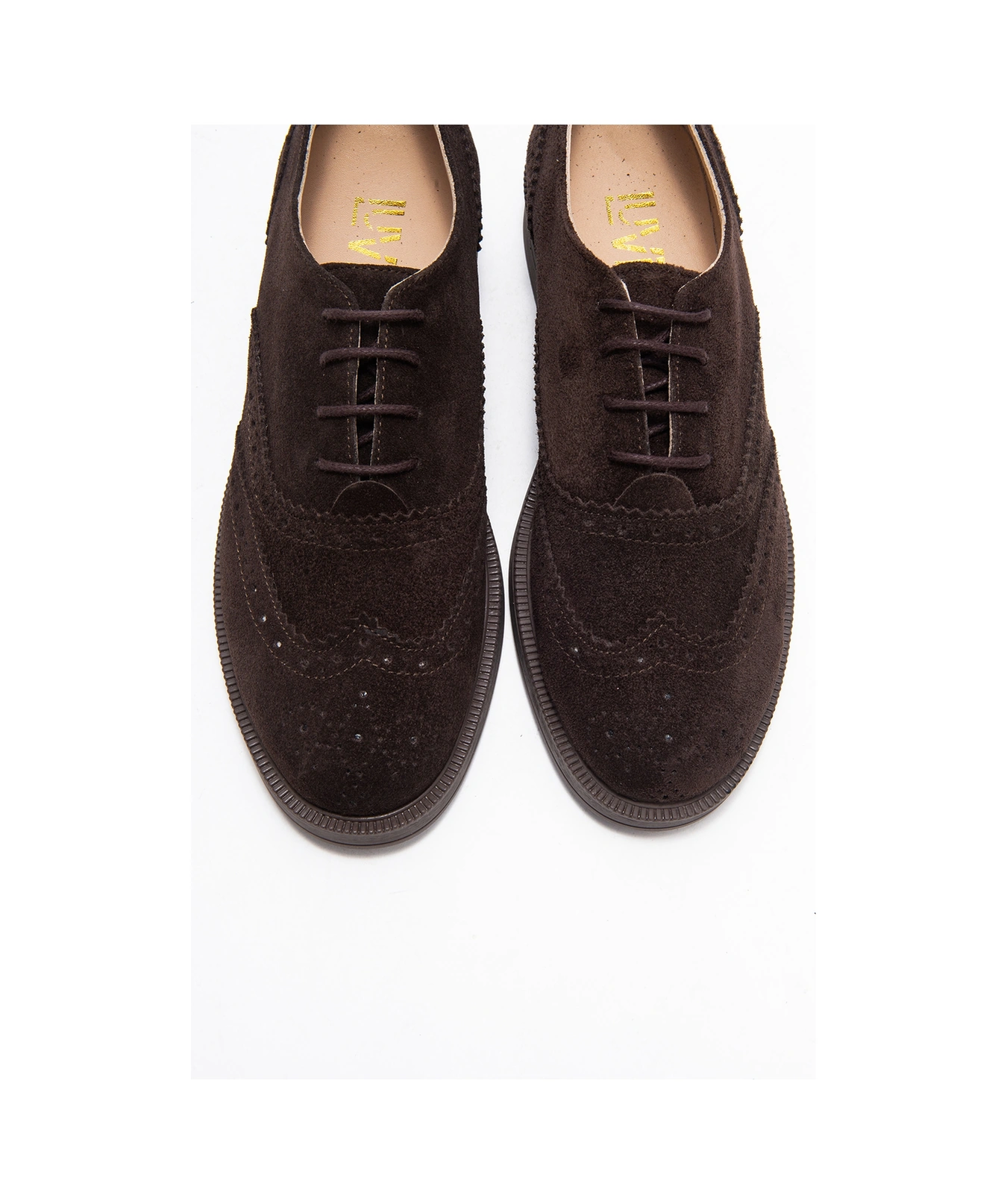 Avra Kahverengi Süet Hakiki Deri Kadın Oxford Ayakkabı Kahverengi