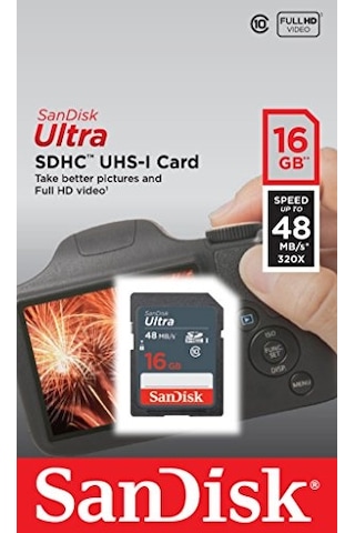 Sandisk Ultra SDSDUNB-016G-GN3IN 16 GB SDHC Class 10 UHS-I Hafıza Kartı