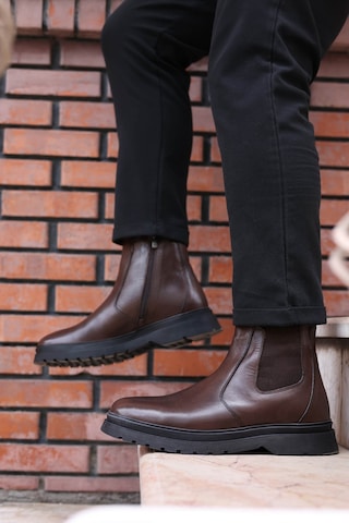 Hakiki Deri Kürklü Erkek Klasik Bot 209kma241 Kahverengi