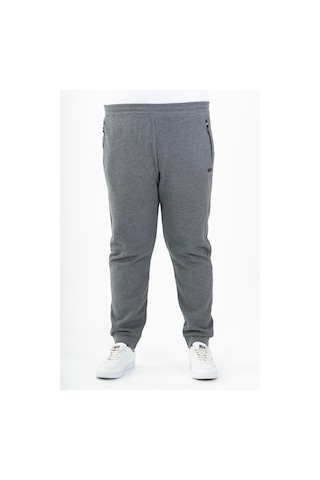Maraton Sportswear Büyük Beden Erkek Ribana Paça Basic Antrasit Melanj Eşofman Altı 22343-Antrasit Melanj