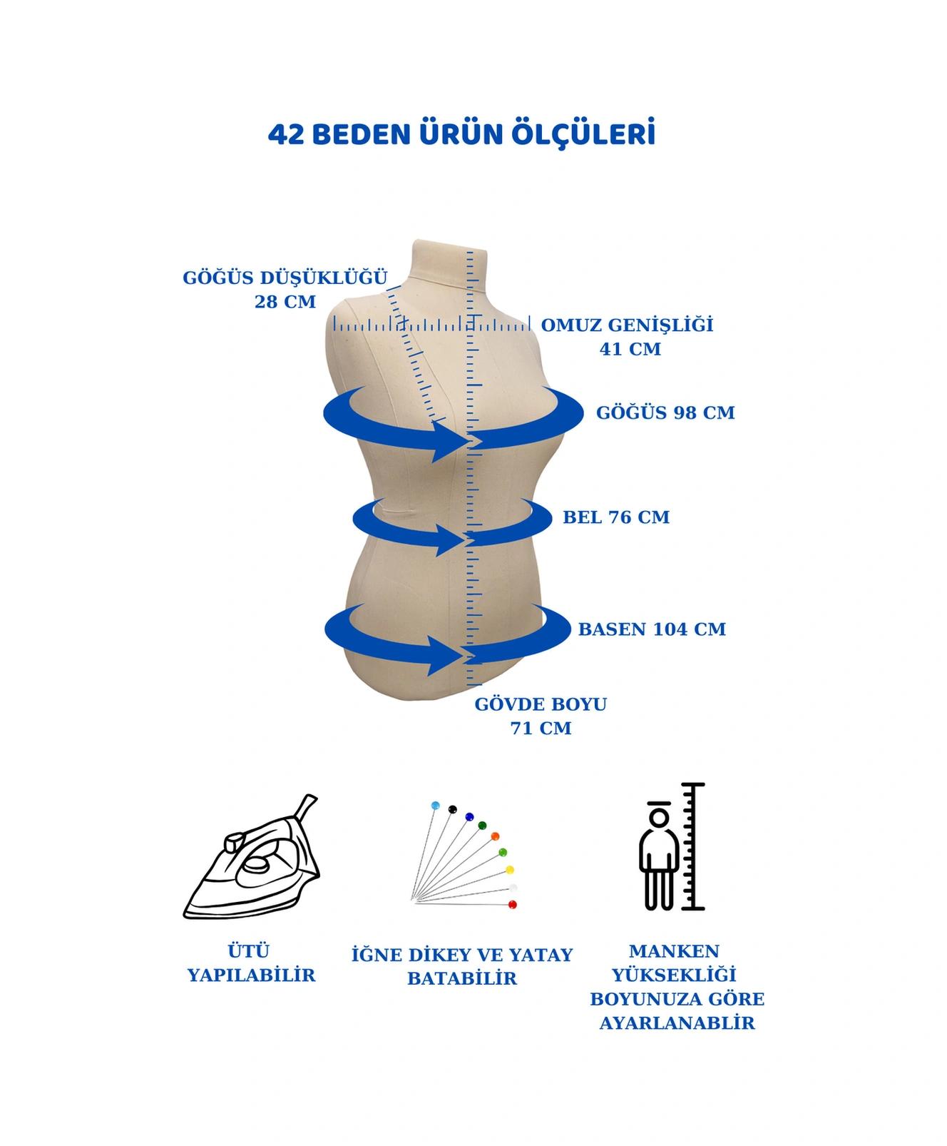 42 Beden Yüksek Kalite Keten Kumaşlı Prova Mankeni Terzi Mankeni Ket-01