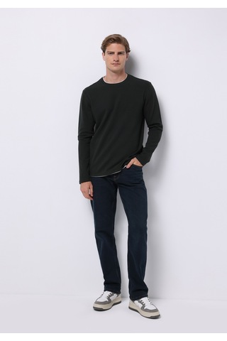 Colin's Colins Regular Fit Yuvarlak Yaka Jakarlı Erkek Yeşil Uzun Kol Tişört Cl1076433 Q1.v1 Kha Haki