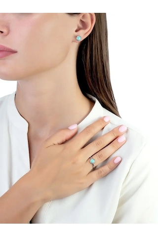 Main Dizzain 925 Ayar Gümüş Mücevher Yüzük 163700232 Turkuaz