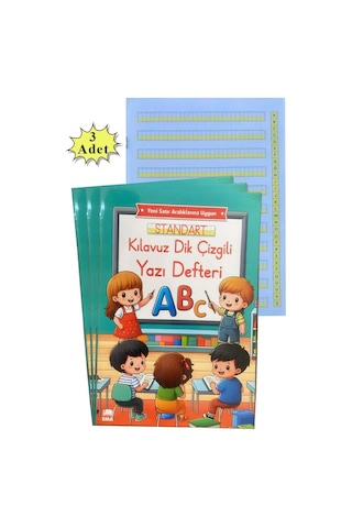 Yeni Müfradat Güzel Yazı Defteri A4 19x27 Cm 24 Yaprak 3 Adet Standart Kılavuz Dil Çizgili Yazı Defteri Satır Aralıklarına Uygun