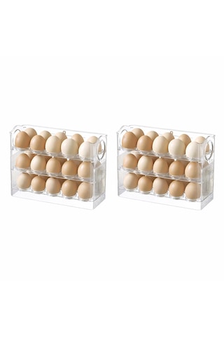 Microcase Sert Abs Plastik Dolapiçi Yumurta Organizer Ve Standı Kapaklı Tasarım 2 Adet Al5453 Şeffaf