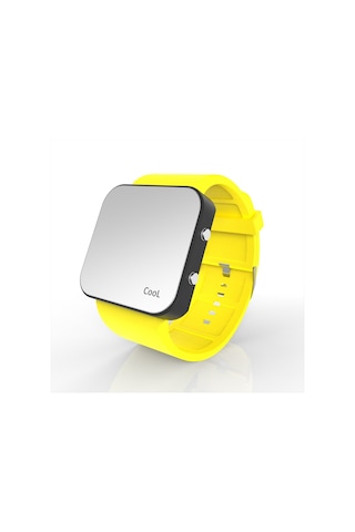 Cool Watch Saat - Siyah Led Kasa - Sarı Kayış Unisex Pembe