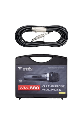 Westa Wm-680 Kablolu El Mikrofonu Çantalı Dinamik Mikrofon - 8697314964431 Gri