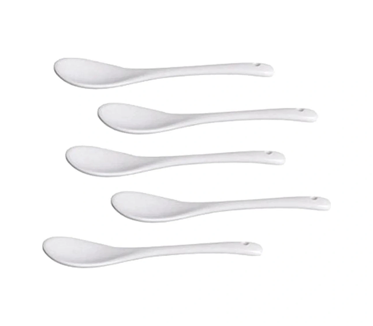 Yunboo 5'li Beyaz Seramik Kahve Kaşığı Seti - Dayanıklı, Yıkama Makinesine Uygun, Ev/restoran/bar Kullanıma Uygun Beyaz