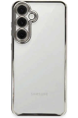Samsung Galaxy Uyumlu S24 Fe Kılıf Kamera Korumalı Lensli Silikon - Gümüş