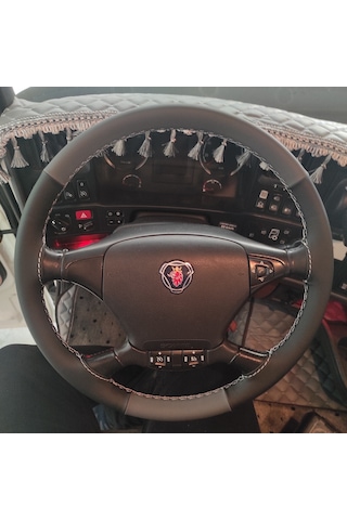 Scania Siyah Gri Direksiyon Kılıfı