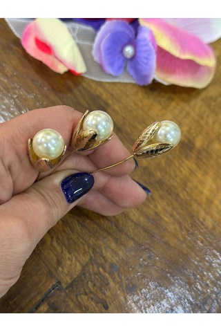 3 Adet İncili Çiçek İğne Broş Yaka İğnesi 10 x 1 CM Renkli