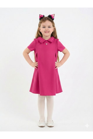 Xo Kids Kız Çocuk Elbise 4-8 Yaş 9222 Pembe