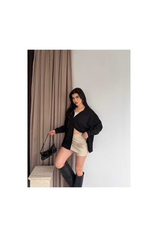 Unika Boutique Salaş Stil Gömlek Siyah