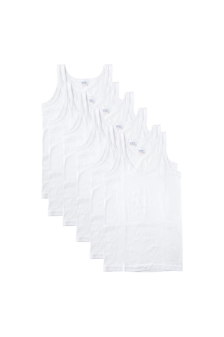 Seher Yıldızı Pamuklu Penye Erkek Çocuk Atlet 6'lı Paket