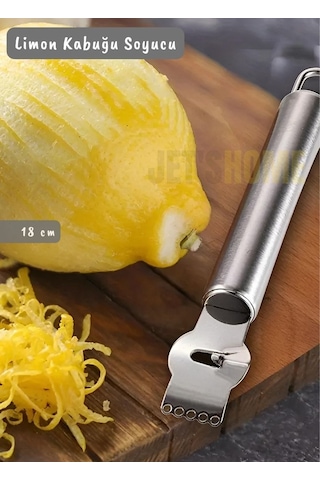 Limon Soyacağı Kivi Soyacağı Paslanmaz Çelik Asma Delikli Limon Kabuğu Soyacağı 18 Cm Gri