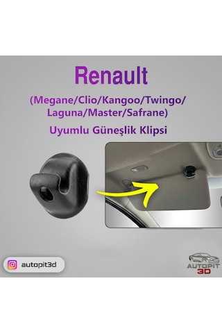 Renault Uyumlu Güneşlik Klipsi Megane / Clio / Kangoo / Twingo / Laguna / Master / Safrane