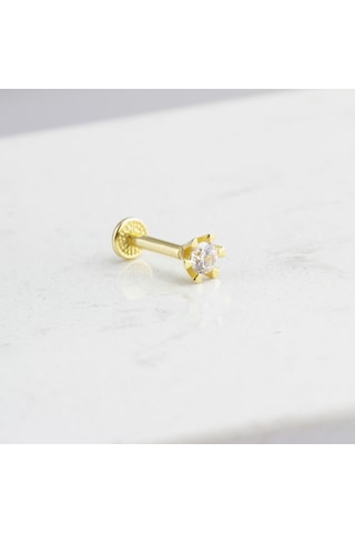 Glorria Altın Tektaş Tragus Piercing Çok Renkli