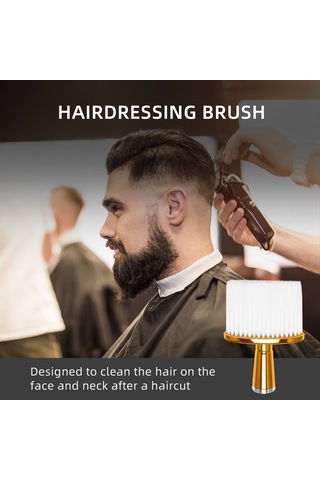 Yumuşak Saç Fırçası Boyun Yüz Duster Kuaförlük Saç Kesme Temizleme Fırçası Berber Salonu Kuaförlük Araçları-altın