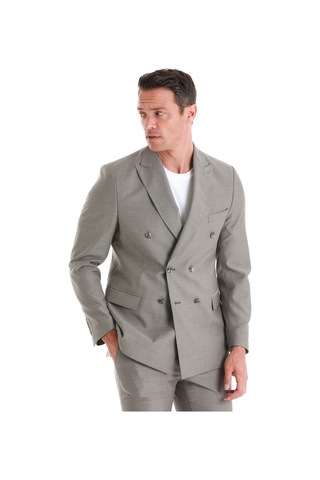 Hatemoğlu Vizon Slim Fit Desenli Kruvaze Klasik Takım Elbise 33202024c010 V02 Vizon