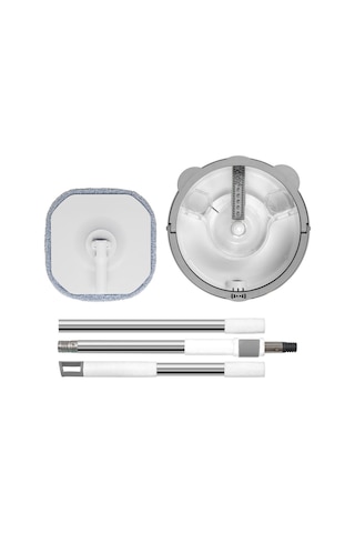 Pony Beyaz 4 Adet Mikrofiber Mop Temiz & Kirli Suyu Ayırma Özelliği Otomatik Temizlik Seti Paspas