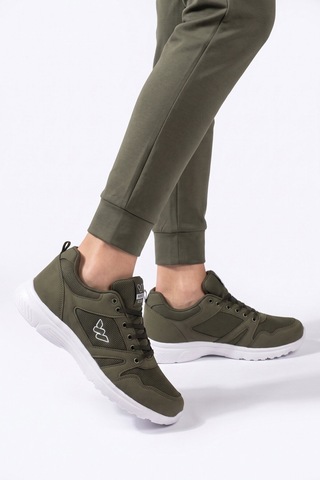 Walkway Haki Fileli Hafif Bağcıklı Esnek Unisex Spor Ayakkabı 020 G