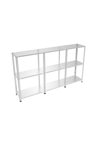 Çelikrafburada 3 Katlı 3 Lü Bitişik Çelik Galvaniz Arşiv Rafı Depo Rafı Kiler Rafı 43x93x150 Dx51 Kalite Gümüş