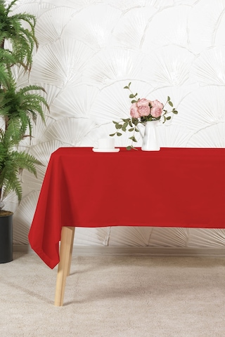 Elart Soft Kadife Masa Örtüsü Dikdörtgen 150x220 Cm Kırmızı Kırmızı