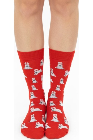 Gost Liria Rabbit Socks Desenli Unisex Soket Çorap Kırmızı