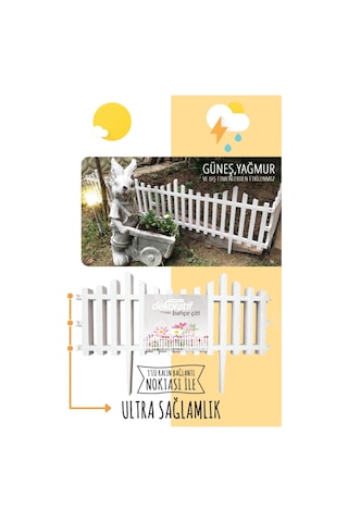Dekoratif Bahçe Çiti Plastik Çit Peyzaj Koruma Panel Çit 1 Adet 59 Cm Beyaz