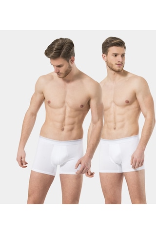 Türen Erkek Likralı Boxer 2'Li Paket 126/Beyaz 001