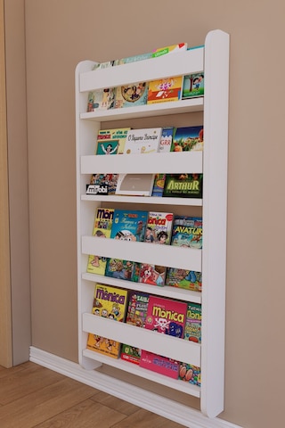 Lino 4 Raflı Montessori Kitaplık Eğitici Çocuk Kitaplığı Beyaz