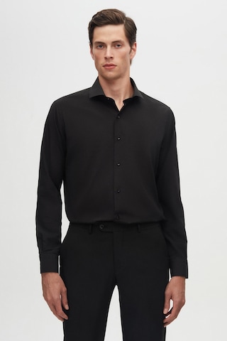 D'S Damat Ds Damat Slim Fit Siyah İtalyan Yaka Dar Kesim Klasik Kravatlık Uzun Kollu Kolay Ütülenebilir Nefes Alan 2'li Gömlek 2hf02ortbn85 Siyah