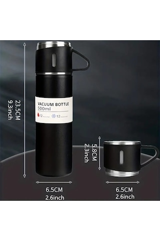Novahub Paslanmaz Çelik Vakumlu Termos Seti, İzole Şişe 500ml/16.9oz, Çift Duvarlı, İş-ofis-okul İçin - Sıcak Ve Soğuk İçecekler Pembe Pembe
