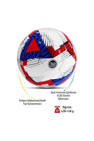 Telvesse Futbol Topu Pompalı Set Profesyonel El Dikişli Dayanıklı Sert Zemin Halı Saha Topu 701 No:5 Karışık Renkli