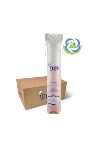 İpek Makyaj Temizleme Pamuğu Yuvarlak 120+30 Adet 30 Paket