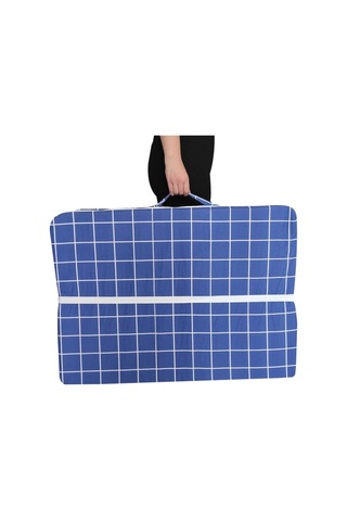 Katlanır Yatak Yer Yatağı Sünger Yatak Tek Kişilik 80x180 Mavi Pano 7 Cm