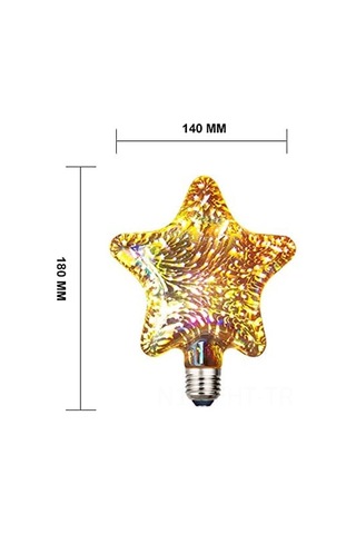 Hangfox E27 Led 4w Yıldız Şekilli Renkli Atış Aydınlatması, Cam Ve Aluminyum Gövde, 50000 Saat Ömür, 85-265v Gümüş