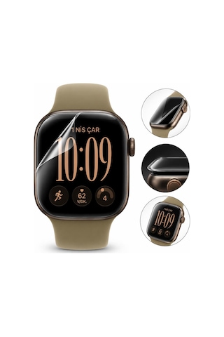 Apple Watch Series 12 42mm İle Uyumlu Ekran Koruyucu Tpu A3582 Şeffaf 2 Adet