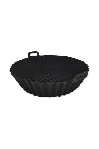 Digithome Yanmaz Yapışmaz Silikon Kulplu Airfryer Kalıbı 20 Cm Siyah Thn75823 Siyah