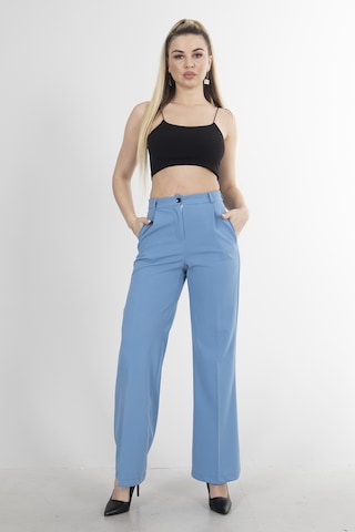 Feminist Bebe Mavi Yüksek Bel Pileli Palazzo Pantolon 0102066.449 Bebe Mavi