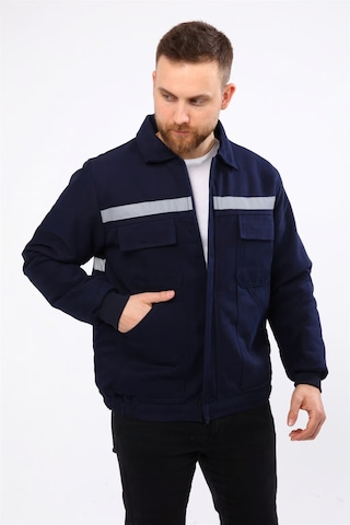 İş Elbisesi Mont 7/7 Gabardin Kumaş Reflektörlü Lacivert