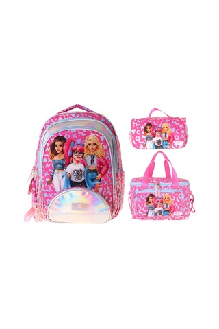 Wow Generation Üçlü İlkokul Okul Çanta Seti - Kırmızı - Girl Friends Baskılı - Kız Çocuk - Setwg-w6059a