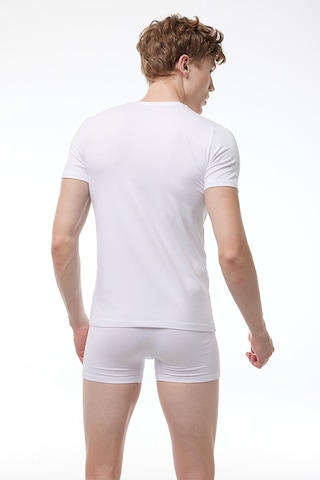 Malabadi Erkek Beyaz 2 Li V Yaka Kısa Kollu Pamuk Elastan Fanila T-shirt 092