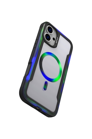 Apple iPhone 16 Pro Kılıf Magsafe Uyumlu Airbagli Raptic Shield 2.0 Serisi Şeffaf Arka Yüzey Kapak Siyah