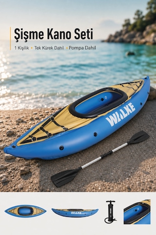 Walke Premium Tek Kişilik Pompa Kürek Dahil Şişme Kano 275 X 81 Cm 15102