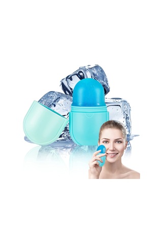 Samdoo Yüz Masajı İçin El Kullanımlı Silikon Buz Topu Masajcı Pembe, Gül Kırmızısı Hediye Kutulu Çok Renkli