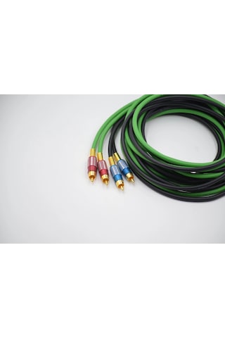 Bakır Amfi Rca Kablosu - 2 Giriş 4 Çıkış Anfi Rca Kablosu - 5 Metre - El Yapımı Tam Bakır - 5 Metre