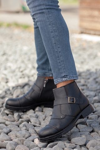 D804 Günlük Kürklü Soğuk Geçirmez Erkek Bot Siyah