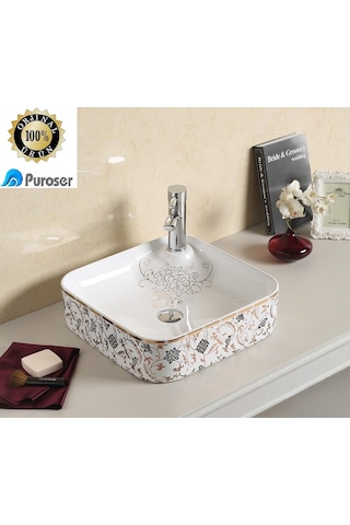 Puroser Rose Tezgah Üstü Çanak Lavabo